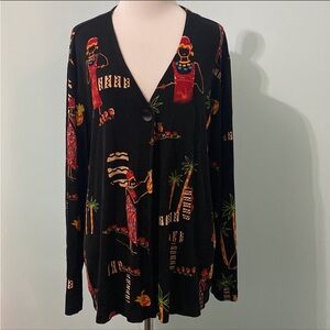 Chico’s Travelers black print cardigan